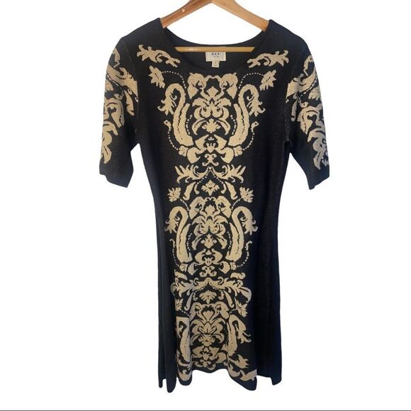 Eci New York || Black & Gold Dress || Small - Picture 1 of 5